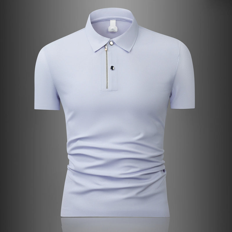 Men's  Waffle Ice Silk Polo Shirt - Cooling & Stretch, Slim Fit, Multi Colors  Breathable, Moisture-wicking  T-shirt.