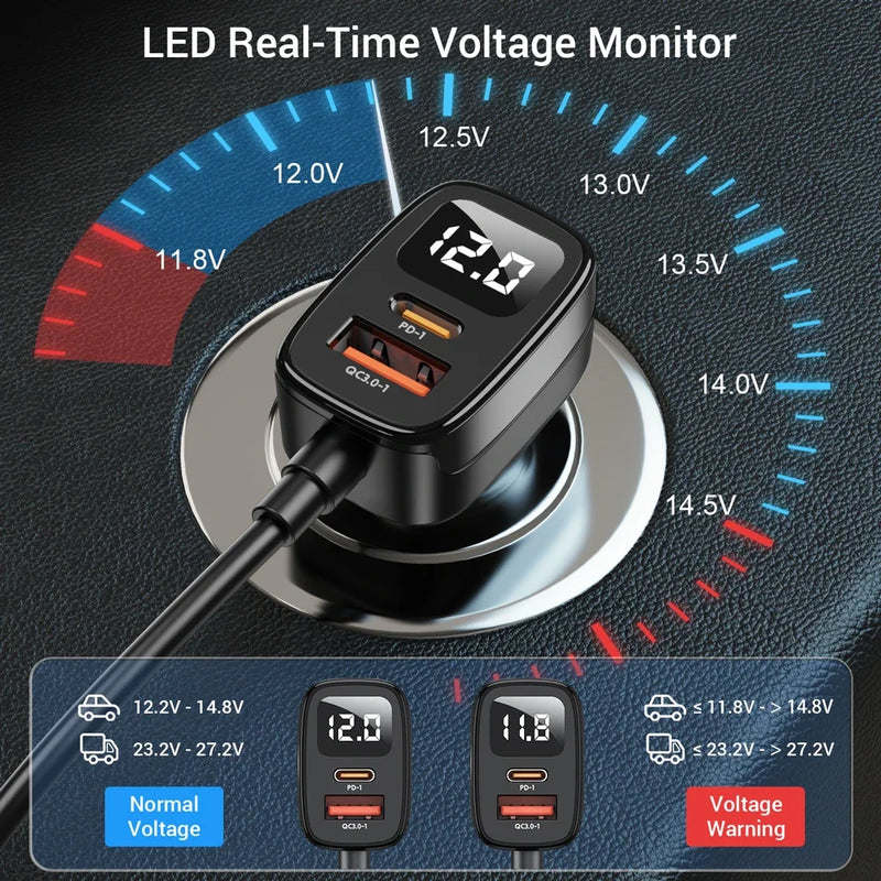 ឆ្នាំងសាករថយន្ត 5 ក្នុង 1 78W PD 3.0 QC 3.0 SCP សាកលឿន USB Type C ឆ្នាំងសាករថយន្តលឿនសម្រាប់ iPhone 13 14 Pro Samsung Huawei
