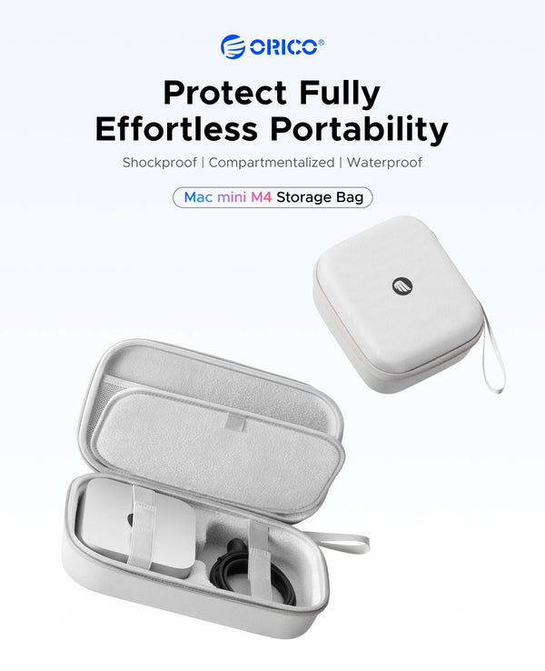 ORICO Organizer Travel Case Bag for Mac mini M4/M4 Pro 2024 Portable Carry Case for Cable Charger Mouse Power Bank Accessories