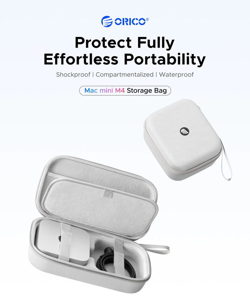 ORICO Organizer Travel Case Bag for Mac mini M4/M4 Pro 2024 Portable Carry Case for Cable Charger Mouse Power Bank Accessories