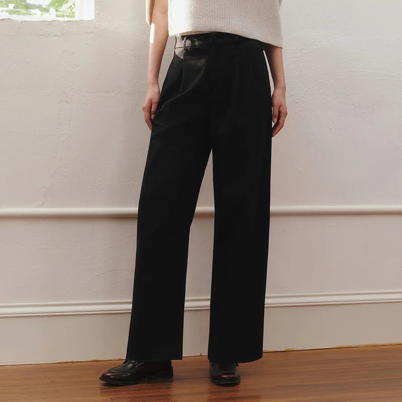 Semir Minimalist Pants Women 2026 Spring Solid Color Ins Trendy Wide Leg Casual Comfortable Daily Wear Long Trousers