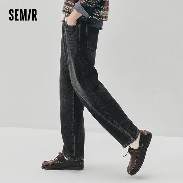 ខោខូវប៊យបុរស Semir ជើងត្រង់មានស្រទាប់ក្រណាត់រោមចៀម រចនាប័ទ្មវីនថេច ឆ្នាំ២០២៦ សម្លៀកបំពាក់ប្រចាំថ្ងៃរដូវរងាថ្មី រចនាប័ទ្មទីក្រុង ធម្មតា សម្លៀកបំពាក់ប្រចាំថ្ងៃ