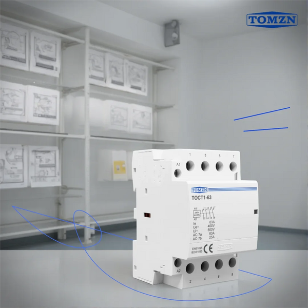 TOMZN TOCT1 4P 63A Din Rail Contactor – 400V AC, Coil: AC/DC 24/110/230V, Contacts: 4NO / 4NC / 2NO2NC (Changeover)