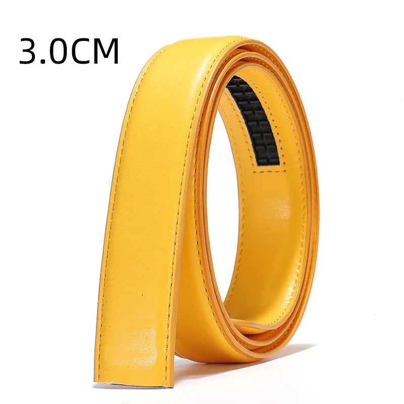 2.4cm 3.0cm 3.5cm Width Available,PU Automatic Buckle Strip Yellow Belt Gray Belt Blue Green Belts (No Belt Metal Buckle) 2026