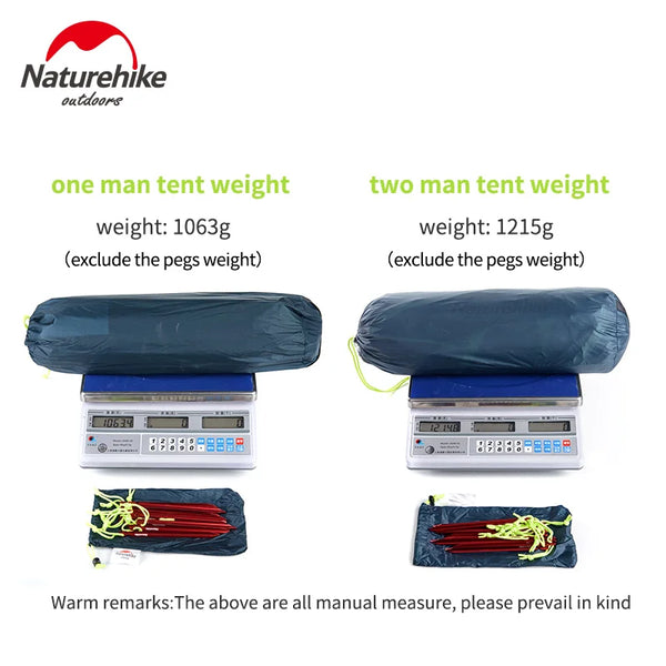 Naturehike Tagar Tent 1 2 Person Backpacking Tent Lightweight Outdoor Camping Tent Free Standing Dome Hiking Tent with Footprint