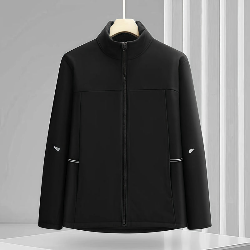 2026 New Autumn loose soft-shell business stand-up collar single-layer one-piece windbreaker for men and women waterproof