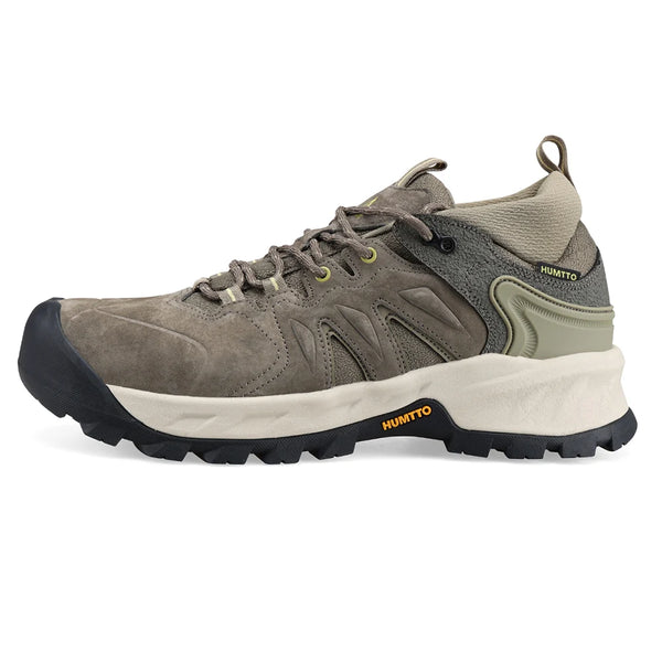 HUMTTO Men's Hiking Shoes Non-slip Outdoor Climbing Shoes for Man Genuine Leather Men Trekking Shoes Breathable Outdoor Sneakers