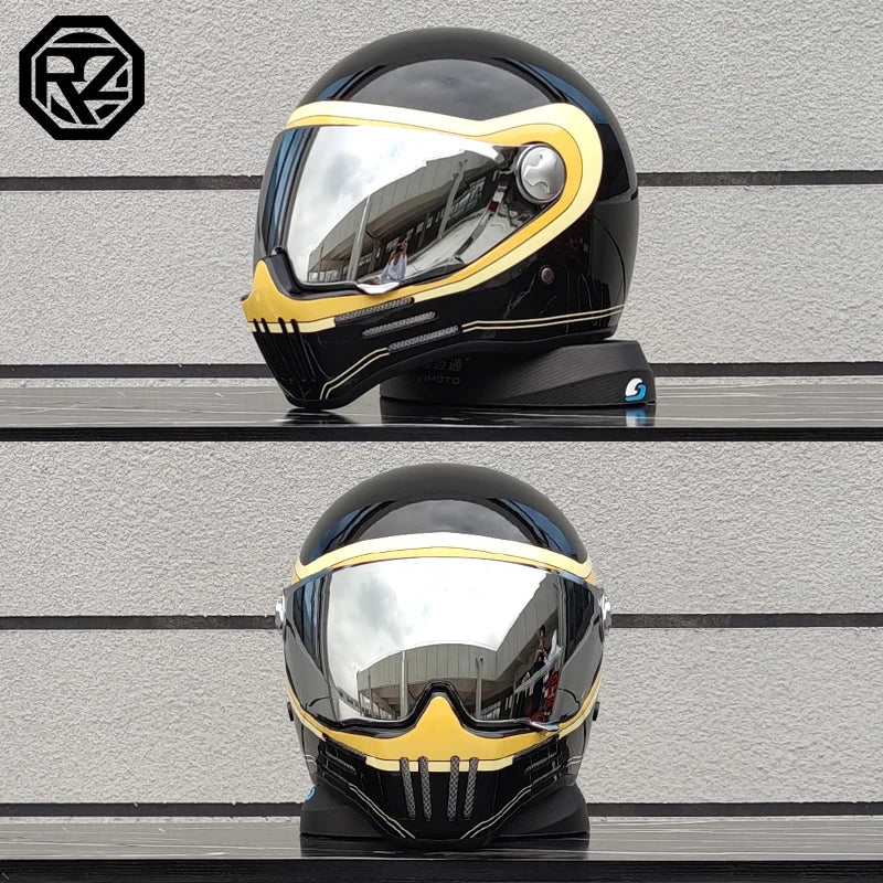 Retro motorcycle helmet ABS Light cruiser full coverage helmet for men and women DOT approved