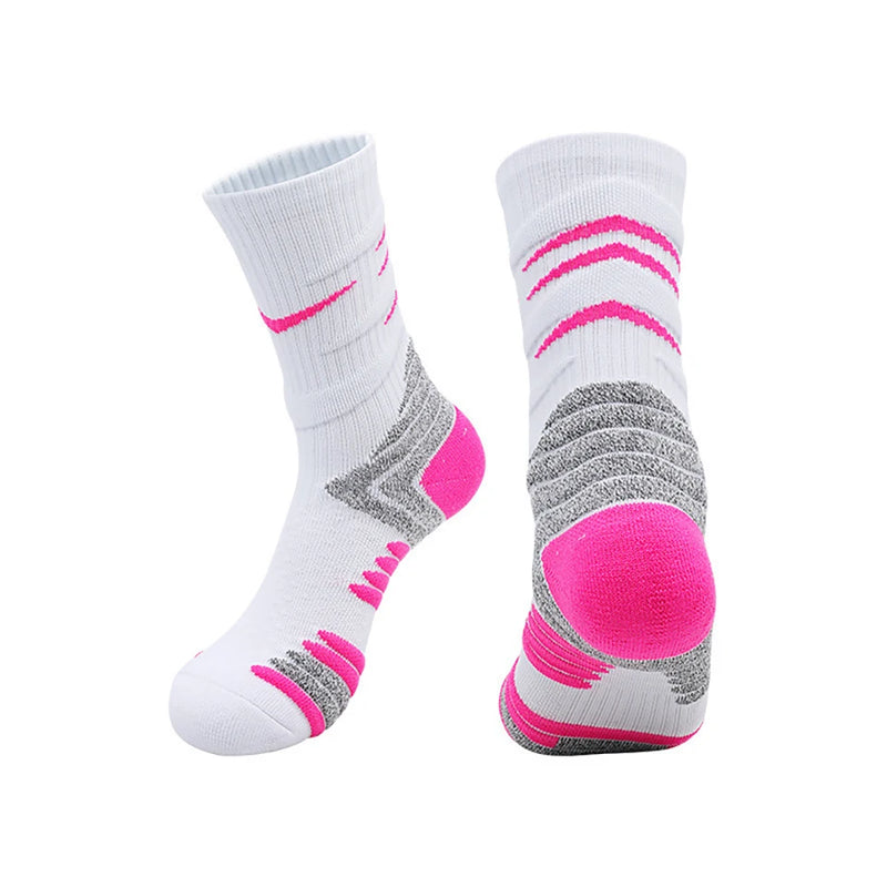 WRELS 1/2/3 Pairs Running Socks Moisture Wicking Breathable Sports Socks Men Compression Cushioned Basketball Training Socks