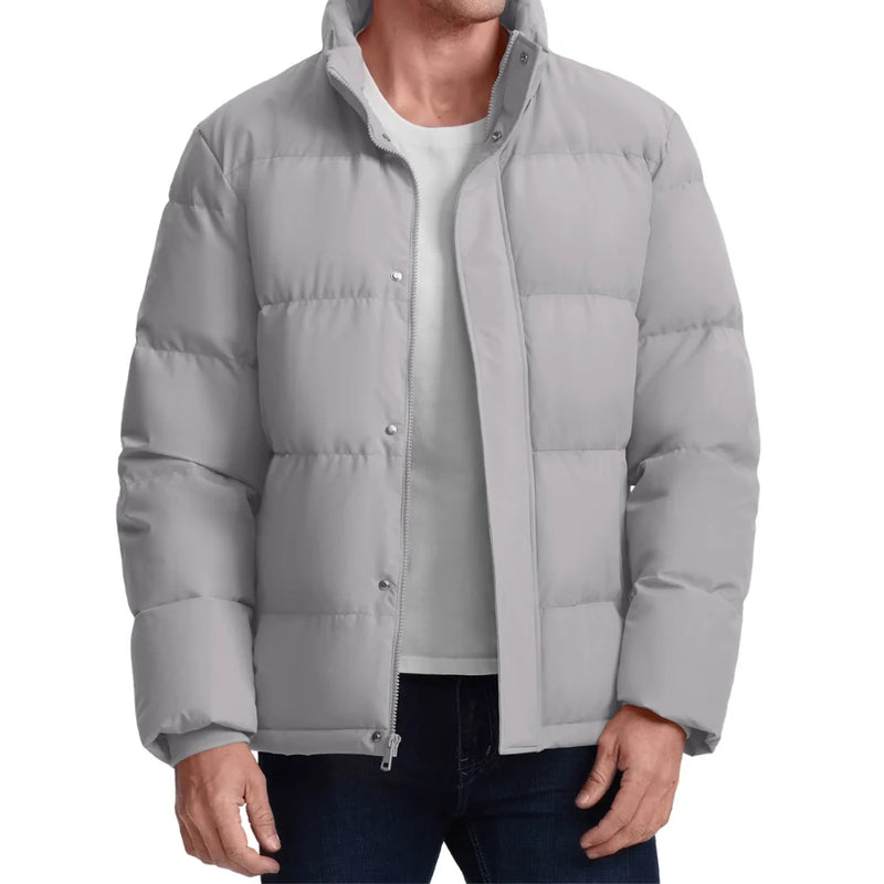 TACVASEN Winter Down Jackets Mens Stand Collar Quilted Jackets Water Resistant Lightweight Puffer Jacket Windbreaker Coats Male
