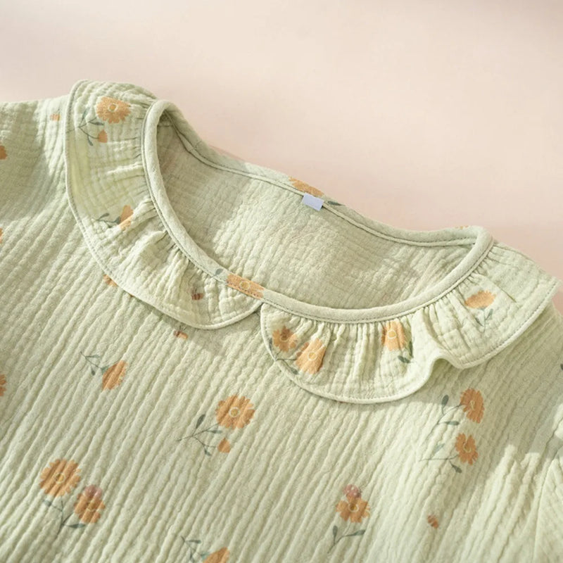Summer Wear Pajamas for Woman Home Set Female Three-quarter Sleeve Loungewear Sleepwear Women's Cotton Comfort for Homewear