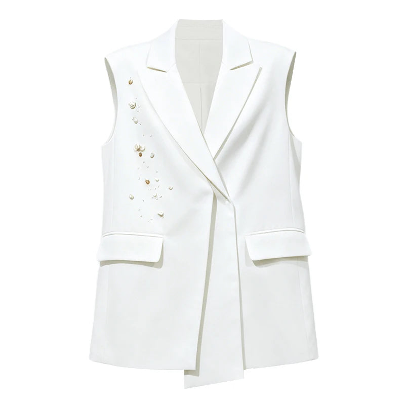 Amii Women Lapel Collar Vest Relaxed Fit Modern Commuter Versatile Slimming Minimalist Top Autumn 2026 Female clothing 12623103