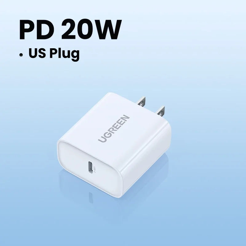 UGREEN PD Charger 20W Fast USB Type C Charger for iPhone 18 17 Quick 4.0 3.0 USB Charger for Xiaomi Samung Mobile Phone Charger