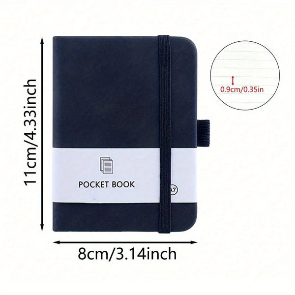 1pc A7 Pocket Notebook Journals, Small Notepad Notebooks For Note Taking.A7 Mini Note Pads With Pen Holder. 200 Pages notebooks