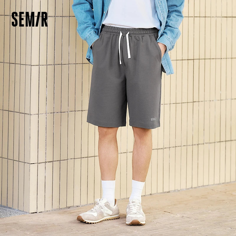 Semir Men Pants Casual Knee Length Drawstring Printed Knit Loose Wearable Home Shorts 2026 Summer Daily Casual Style Top