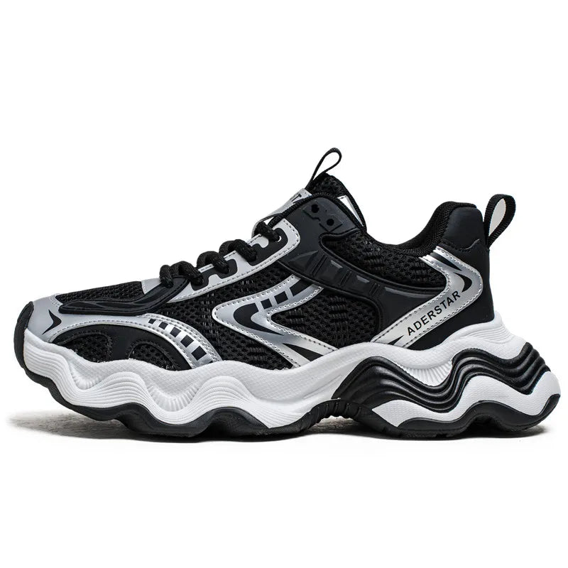 Chunky sneakers four seasons breathable lightweight racing running soft sole comfort non slip fashion student speed sports shoes
