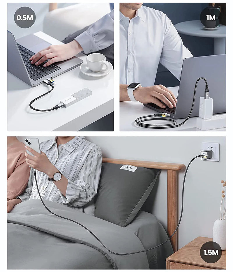 ORICO 2 In 1 40Gbps USB C Cable PD100W Fast Charger Cord 8K @60Hz HD USB 3.0 to USB C Cable for Macbook Thunderbolt 4 PS4