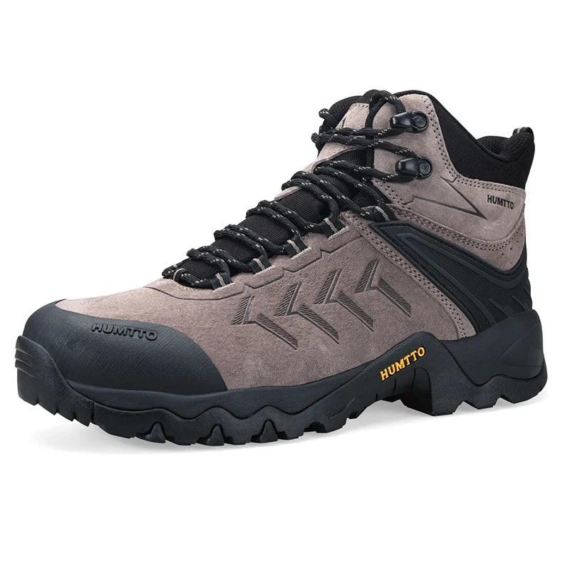 HUMTTO Genuine Leather Hiking Shoes Man Luxury Designer Trekking Boots for Men Breathable Non-slip Outdoor Winter Men's Sneakers
