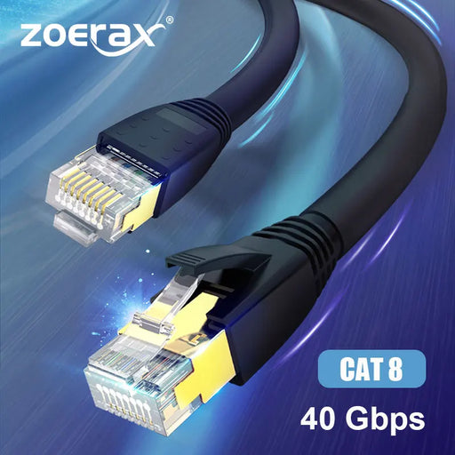 ZoeRax Cat8 Ethernet Cable STTP 40Gbps 2000MHz Cat 8 RJ45 Network Lan Patch Cord for Router Modem Internet RJ 45 Ethernet Cable