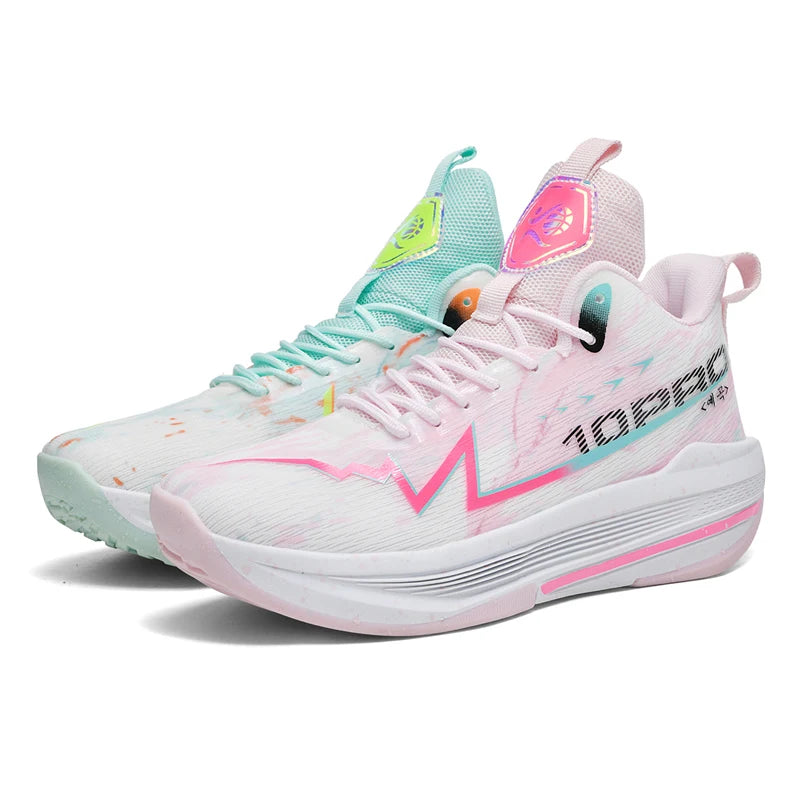 Unisex Basketball Shoes Breathable Mesh Outdoor Sports Competitions Running Shoes Spring Cushioning Rebound Basketball Boots