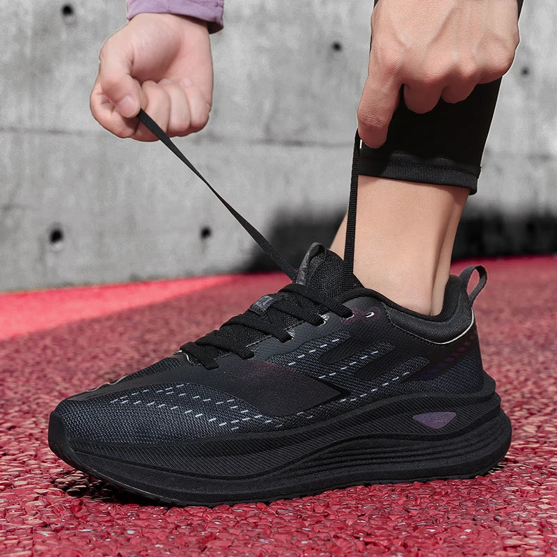 Men's sneakers four seasons breathable high elastic running racing training shoes students casual lightweight speed sports shoes