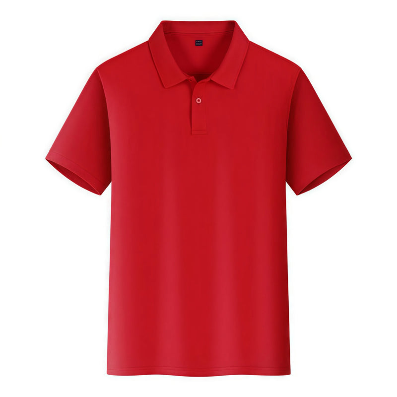 Men's Short-Sleeved Summer T-Shirt Quick-Drying Lapel POLO Shirt Bird's Eye Fabric Breathable Cool Team Uniform