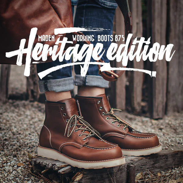 ស្បែកជើងកវែង Maden Vintage ពណ៌ត្នោតខ្ពស់ ធ្វើពីស្បែក đáng địa ជិះម៉ូតូ បុរស ធ្វើការ រដូវស្លឹកឈើជ្រុះ និងរដូវរងា ស្បែកជើងកវែងចងខ្សែ ស្បែកជើងកវែងក្រៅផ្ទះ
