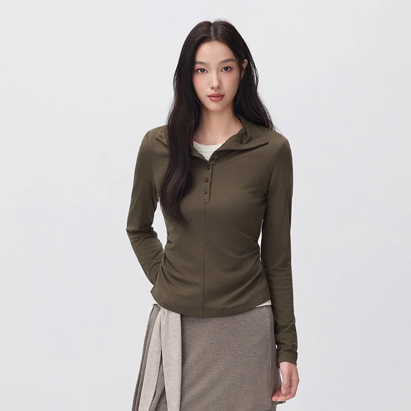 អាវយឺតប៉ាក់ Semir សម្រាប់នារី រាងស្លីម ពាក់កណ្ដាលអាវ រចនាតិចតួចបំផុត ឆ្នាំ២០២៦ សម្លៀកបំពាក់រដូវរងាថ្មីប្រចាំថ្ងៃ រចនាប័ទ្មធម្មតាសម្រាប់ទីក្រុង