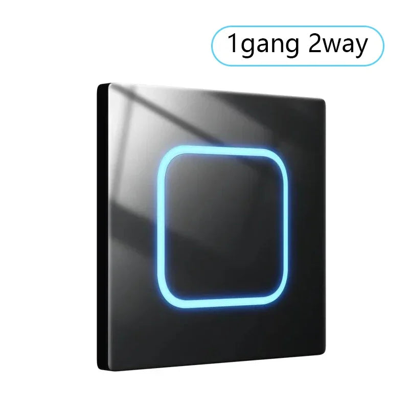 Tempered Glass Panel 1 2 3 4 Gang Wall Button Light Switch 1 2Way International universal LED Indicator reset point Power ON OFF