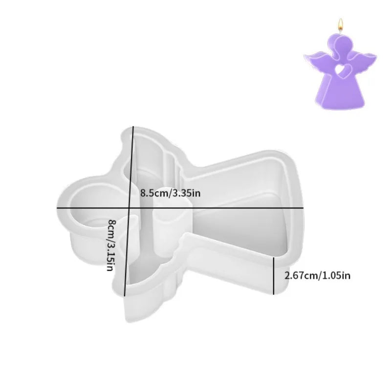 1pc Multi Size Wings Angel Silicone Candle Mould Hollow Out Heart Cherub Soap Crystal Mold Chocolate Making,silicone mold.