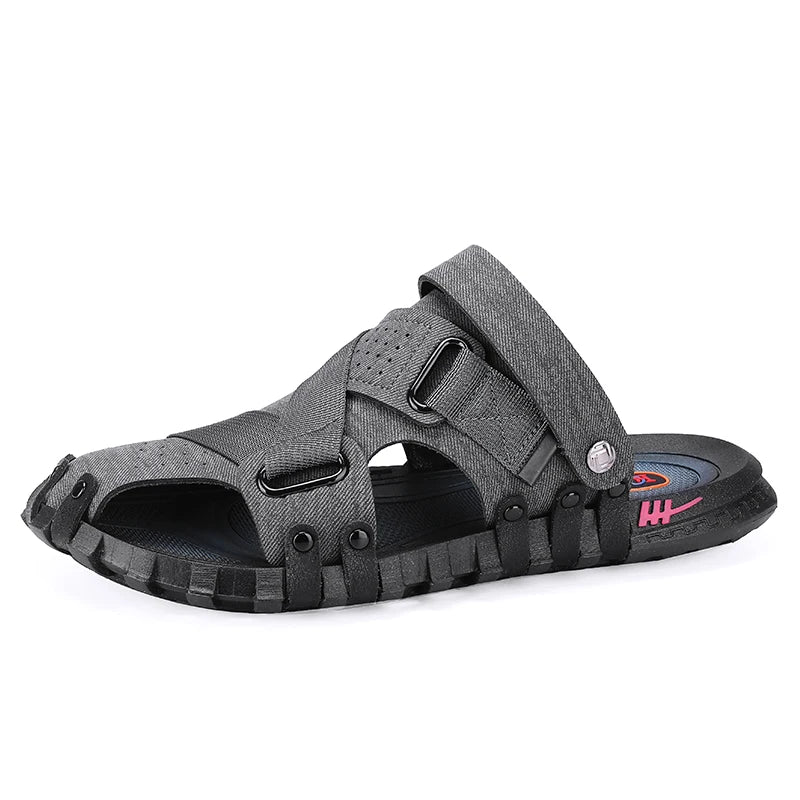 Men's breathable casual sandals summer soft-sole non-slip outdoor beach shoe fashion drving lightweight sports dual-use slippers