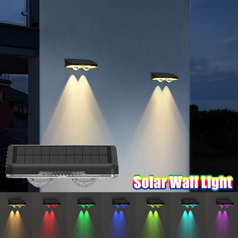 Solar LED Light Solar Wall Lamp Outdoor IP65 Waterproof High Brightness Luminous Lighting for Outdoor Garden Balcony Decoration