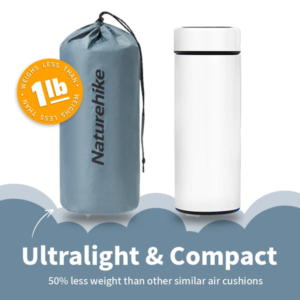 កន្ទេលបំប៉ោងឆ្អឹងត្រី Naturehike ទម្ងន់ស្រាលបំផុត កន្ទេលបំប៉ោងដោយស្វ័យប្រវត្តិ កន្ទេលខ្យល់ Spongee ចល័ត តង់បោះតង់ក្រៅផ្ទះ កម្រាលការពារសំណើម