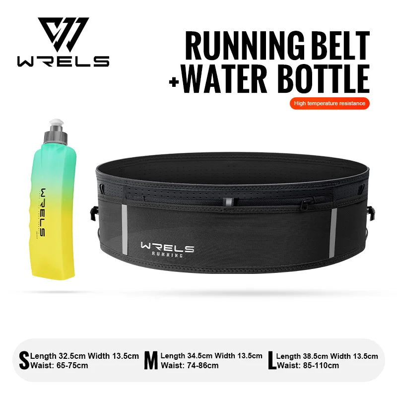 WRELS Invisible Elastic Waist Bag Unisex Waterproof Close Fitting Multi Function Fanny Pack Running Belt Marathon Cycling Bag