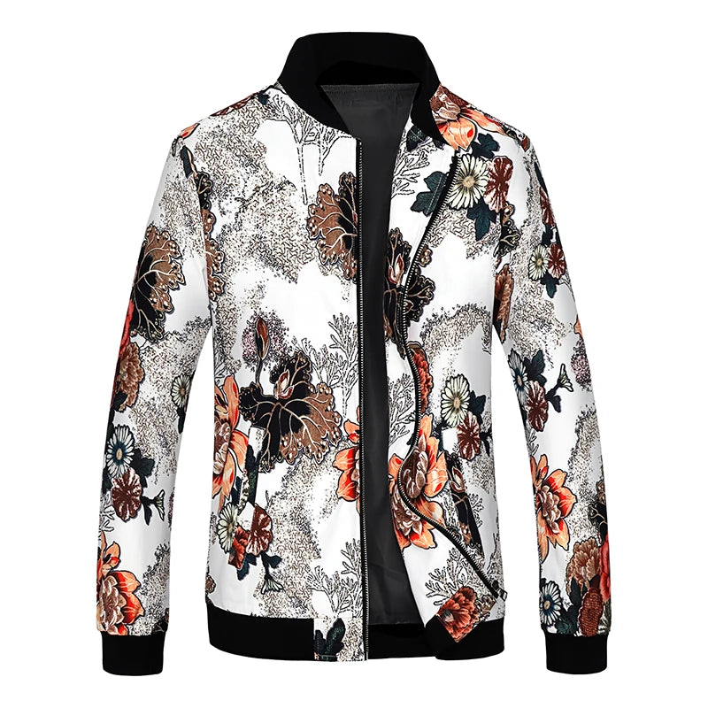 2026 New Baseball Collar Men's Long Sleeve Printed Jacket, Chinese Style Print Zipper Control Coat, Asian Size M-6XL.