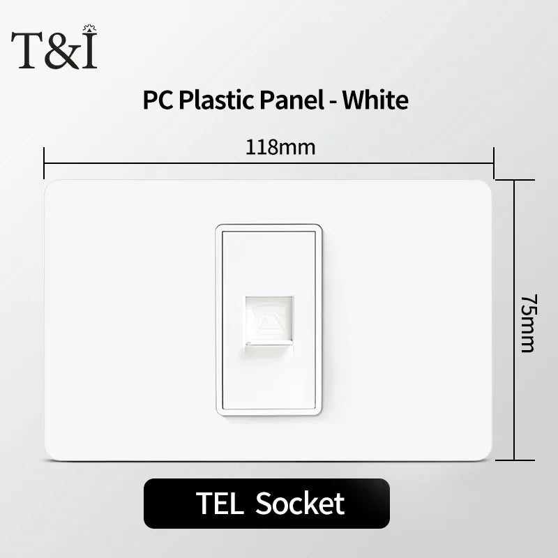 T&I 118  PC plastic panel  socket: USB Type-C, Italian switch , Chilean outlet, very suitable for residential and office spaces