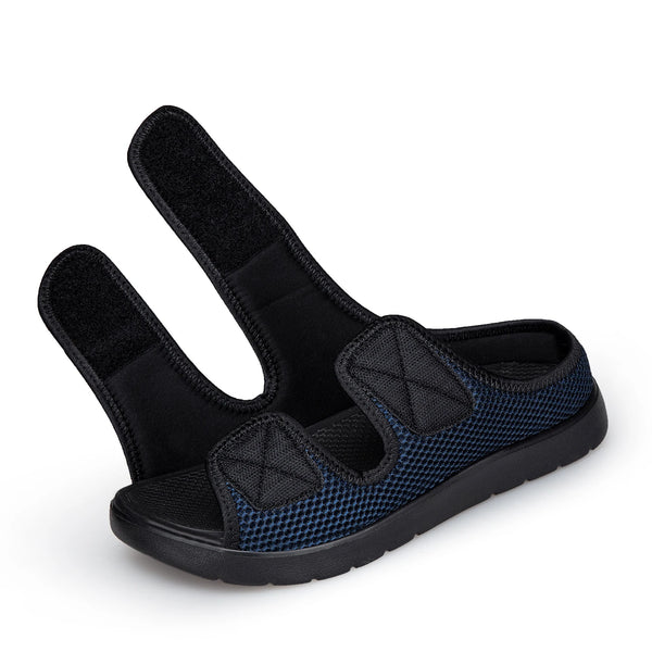 Adjustable Diabetic Sandals for Swollen Feet Wide Open Toe Mesh Slippers for Edema Arthritis Bunions & Elderly Foot Pain Relief
