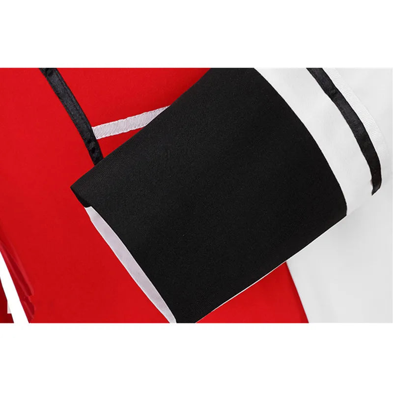 Red, White, and Black Color Blocking Men's Suit Jacket, Single Breasted Blazers, Wedding/Party Dress Coats, Asian Size