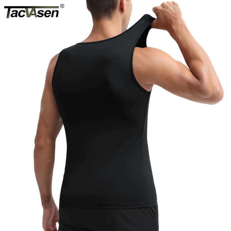 TACVASEN Men's Compression Tank Top Sleeveless Quick Dry Stretch Athletic Base Layer for Workout Gym Training Fitness Muscle Top