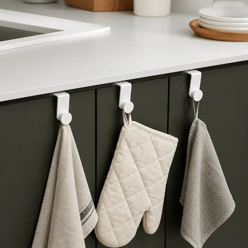 1pair Household Kitchen Cabinet Door Hooks, Suitable for Kitchen,Bathroom with Modern Style, for Hang Towels, Gloves, Hats.