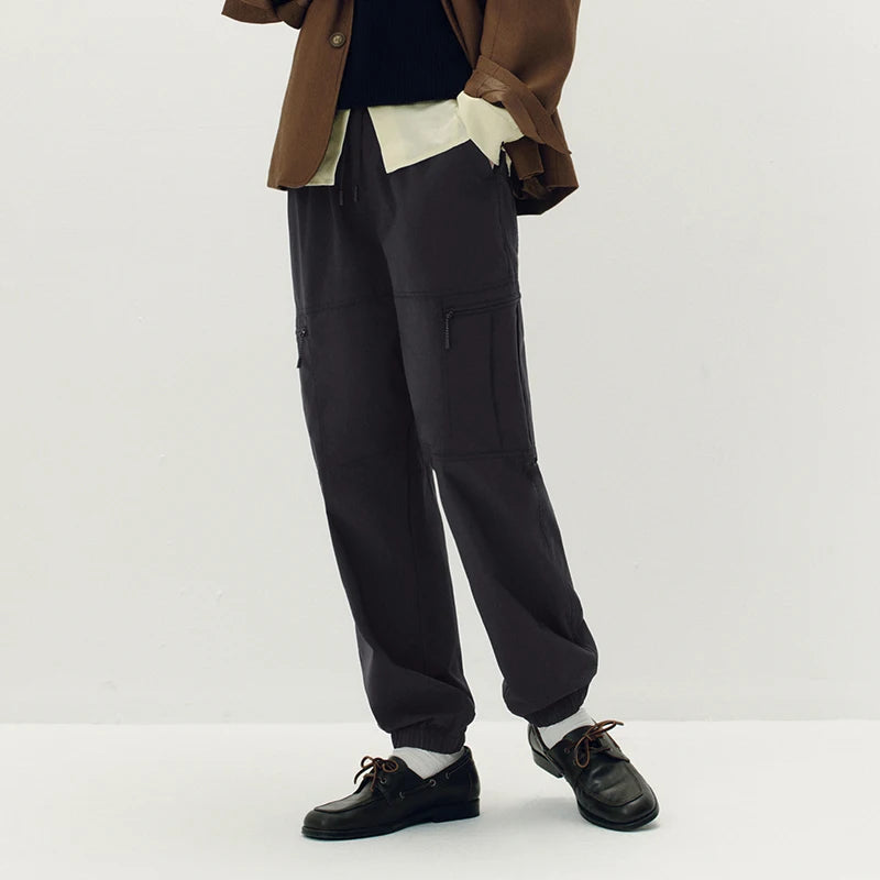 Semir Men Pants Drawstring Waist Loose Tapered Cargo Multi Pocket Outdoor 2026 Autumn Jogger Style Long Trousers Daily Wear