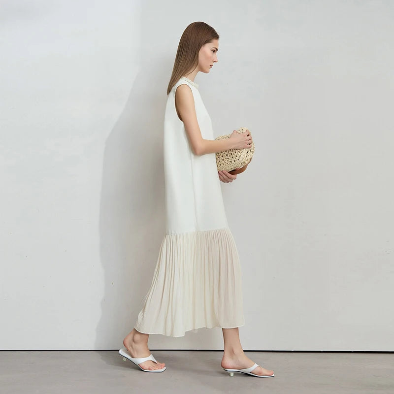 រ៉ូប Amii Women Summer 2026 រ៉ូប A-Line ដៃខ្លីថ្មី រចនាបទបែបបារាំង កមូល ស្រស់ស្អាត 12652044