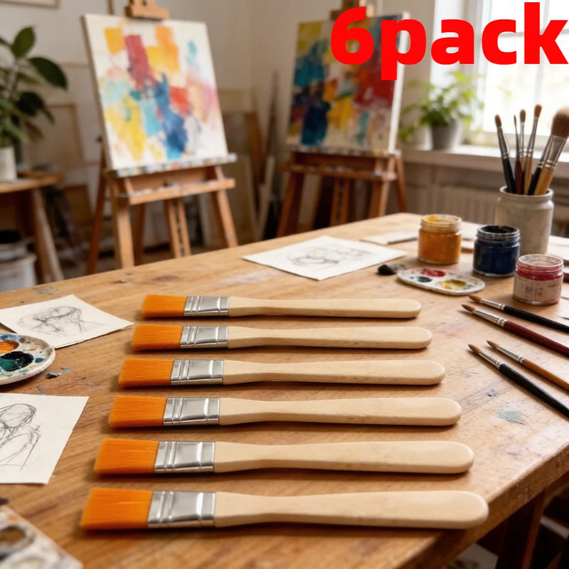 3/6pack Short Handle Paint Brush Set Oil painting brushes,for Canvas Acrylic Oil Watercolor Artist Hobby. Painting Supplies.