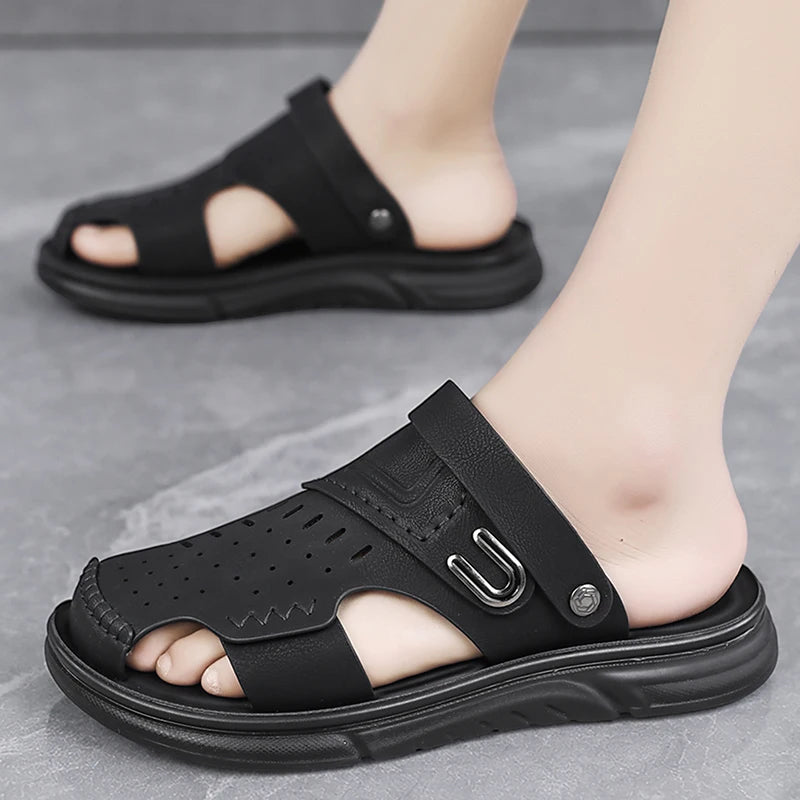 Men's breathable casual sandals summer new soft-sole non-slip outdoor beach shoes fashion lightweight sports dual-use slippers