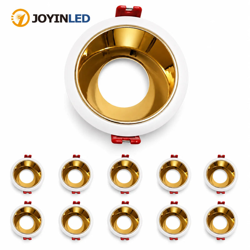 JOYINLED 1/10PCS MR16 GU10 LED ស៊កចូលពិដាន ស៊ុមភ្លើងពិល អាលុយមីញ៉ូមរាងមូល សម្រាប់ដាក់ចង្កៀង
