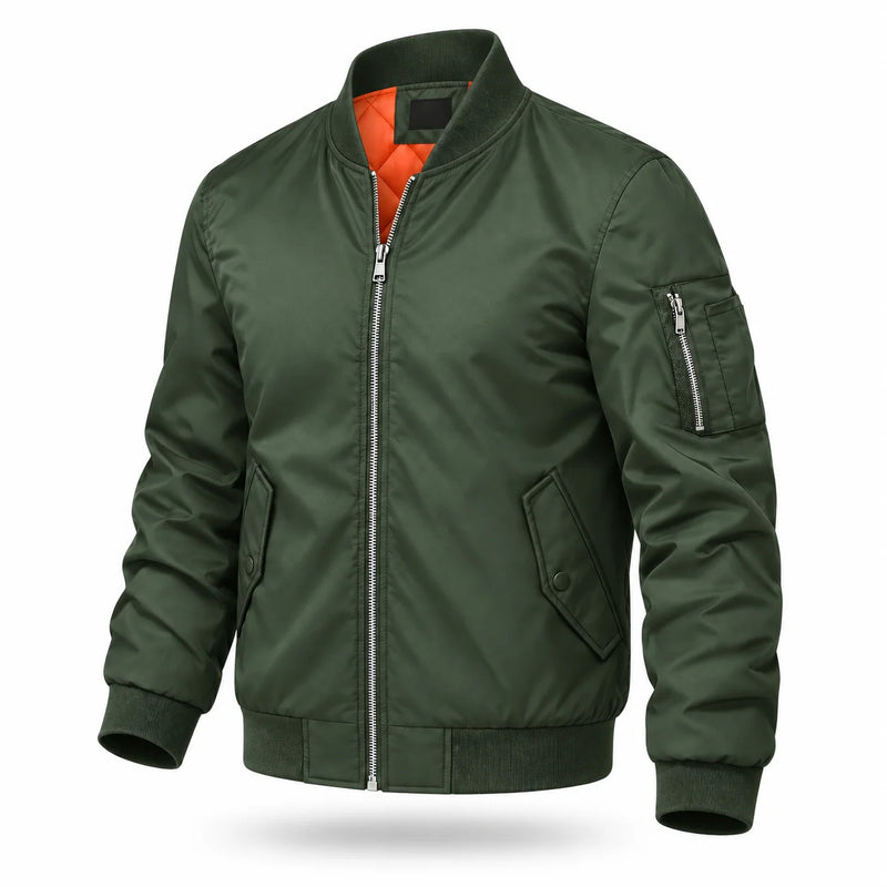 TACVASEN Men's Autumn And Winter Quilted Waterproof Jacket Warm Insulated Polyester Coat with 4 Pockets for Outdoor Activities