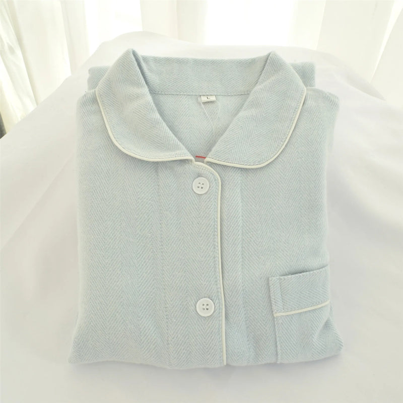 100% Cotton Spring Autumn Long Sleeve Couple Pajamas Loose Two-piece Suit Lounge Home Wear Sleeping Women Pyjamas Femme Sets