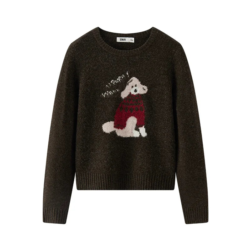 Semir Cute Sweater Women Knit Pattern Soft Warm Pullover 2025 Winter Casual Comfortable Style O Neck Sweater Woman