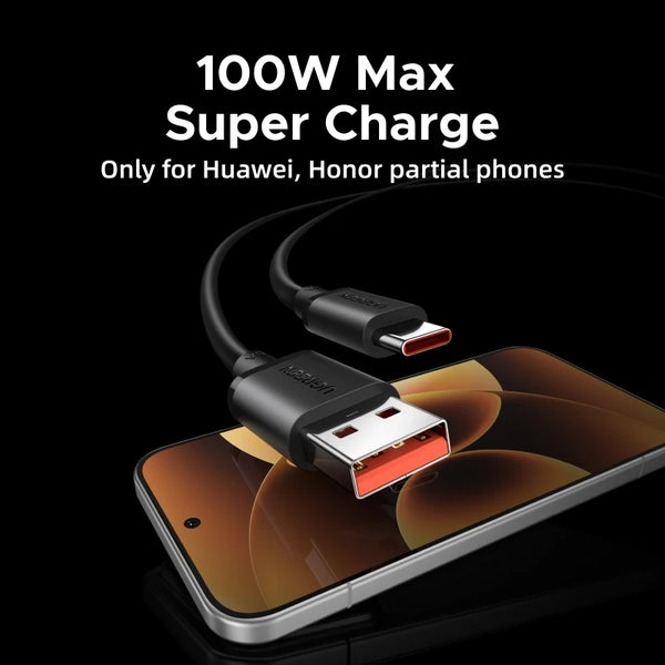 UGREEN 6A 100W SCP Type C Cable ONLY for HUAWEI HONOR Phones Fast Charging USB-C Cord Cable Huawei Super Charge Data Cable