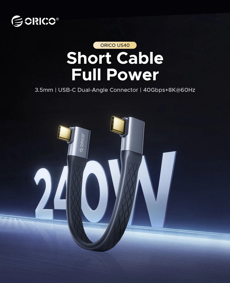 ORICO 20Gbps USB-C Charging Cable C Port Data Cord PD100W Fast Charger Wire for Macbook Huawei Xiaomi Laptop Charge